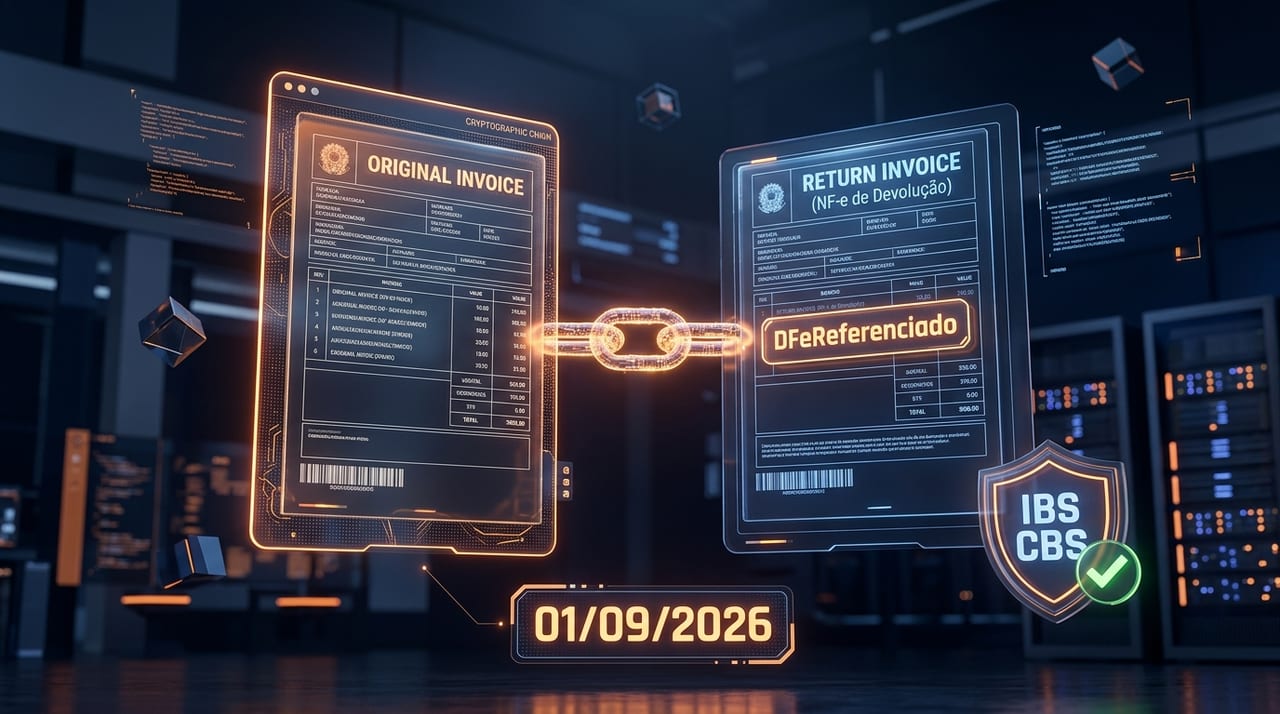 Nova Regra para NF-e de Devolução Vigente em 2026: DFeReferenciado por Item e Crédito de IBS/CBS